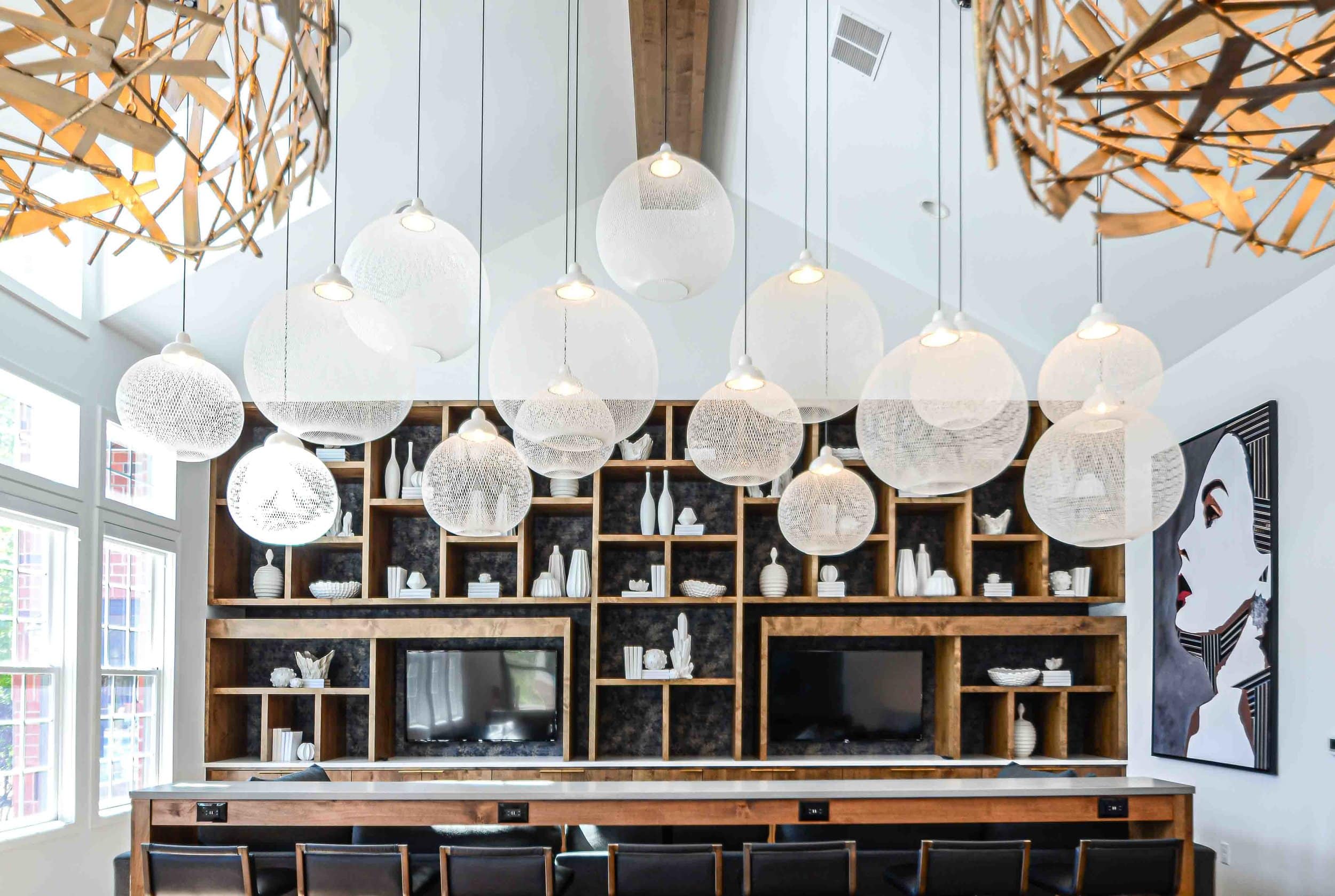 modern light fixtures in coffee shop — Professional Power Colorado